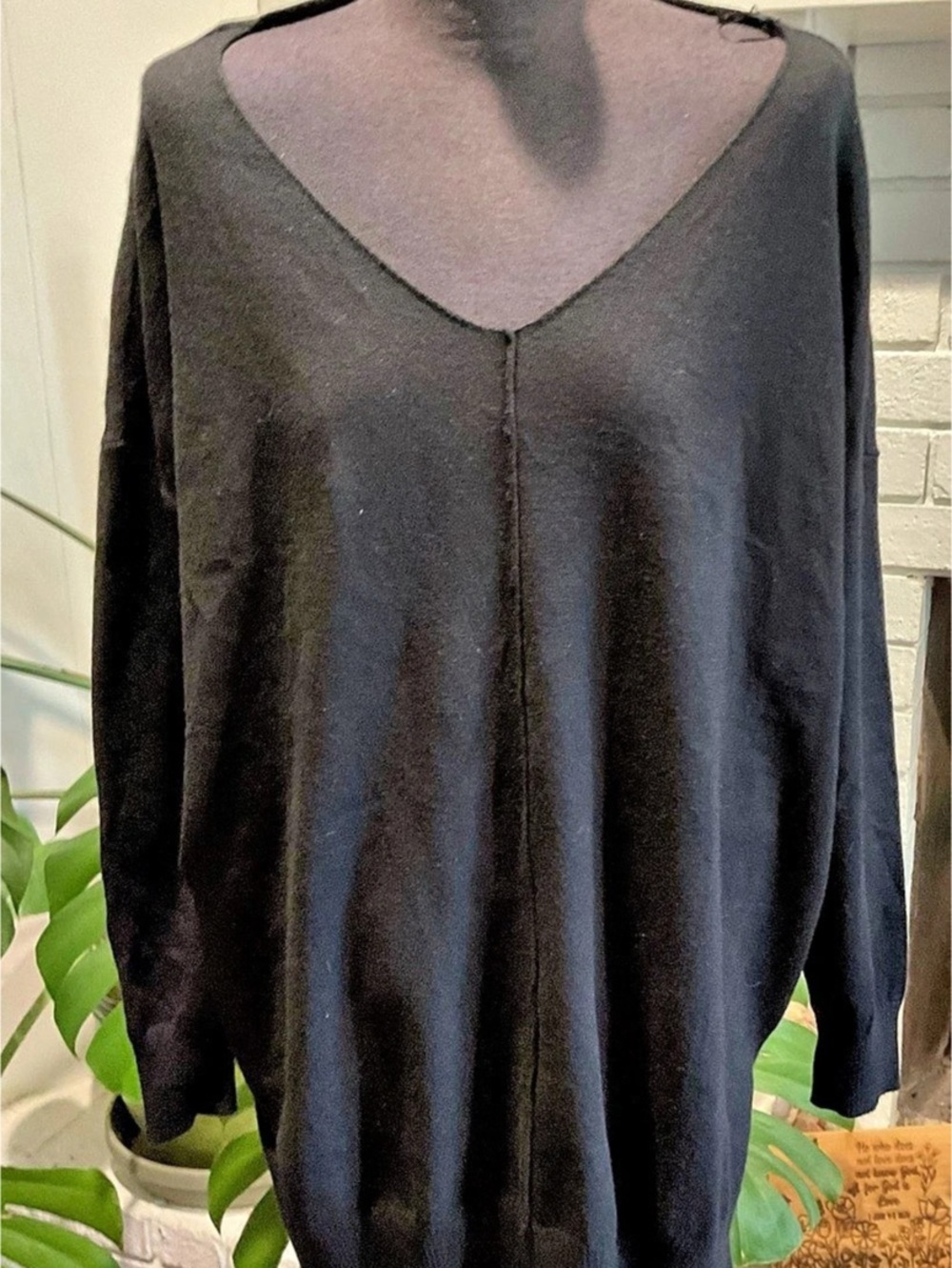 ninexis Black Long Sleeve Tunic Rayon Blend